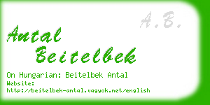 antal beitelbek business card